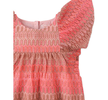 Gingersnaps Multicolor Lace Empire Dress with Butterfly Sleeves