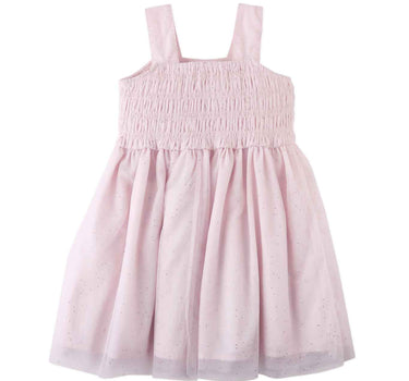 Gingersnaps Tulle Dress with Rose Corsages On Smocked Bodice