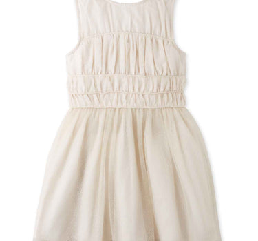 Gingersnaps Dotted Tulle Smocked Bodice Dress