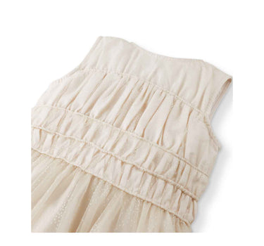 Gingersnaps Dotted Tulle Smocked Bodice Dress