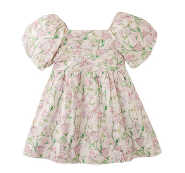 Gingersnaps Floral Print Dress with Ruched On Front Bodice