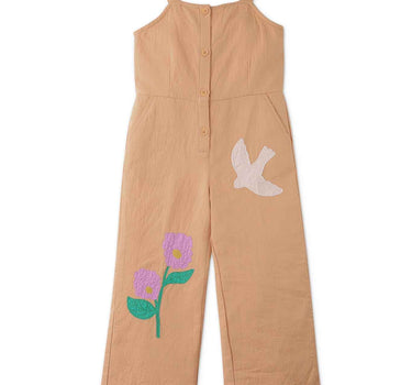 Gingersnaps Strappy Jumpsuit with Front Button Closure and Appliques
