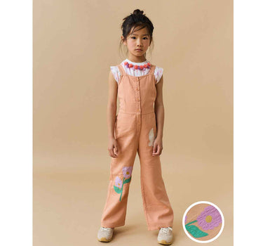 Gingersnaps Strappy Jumpsuit with Front Button Closure and Appliques
