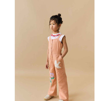 Gingersnaps Strappy Jumpsuit with Front Button Closure and Appliques