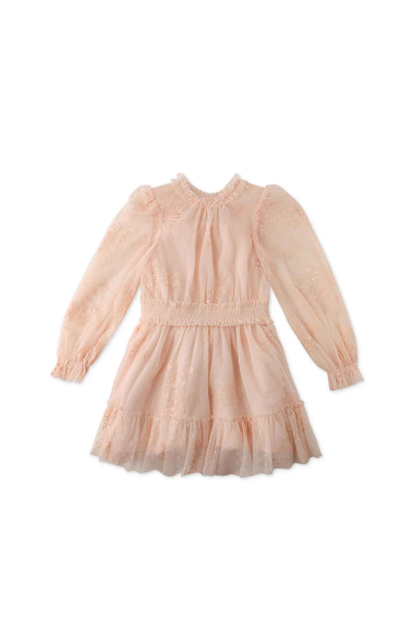 Gingersnaps Long Sleeves Dress with Smocked Waist and Frills
