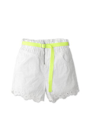 Gingersnaps Scalloped Paper Bag Shorts with Garisson Belt