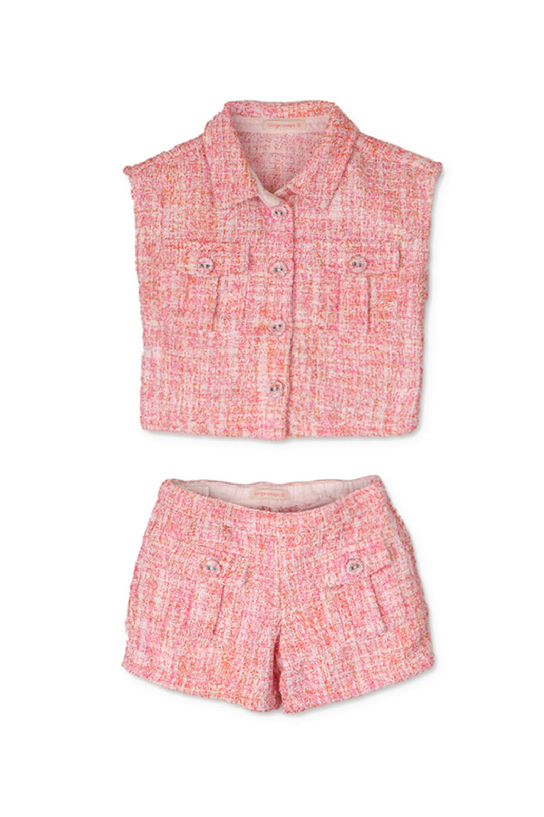Gingersnaps Tweed Vest Top And Shorts Set