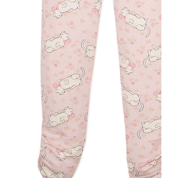 Gingersnaps All Overcat Print Leggings with Side Ruching