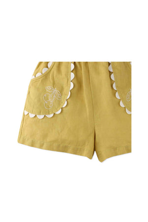 Gingersnaps Pull On Shorts with Contrast Ricrac and Cherry Embro