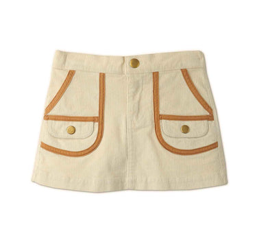 Gingersnaps Denim Short A-Line Skirt with Patch Pocket and Contrast Piping