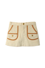 Load image into Gallery viewer, Gingersnaps Denim Short A-Line Skirt W/ Patch Pocket and Contrast Piping
