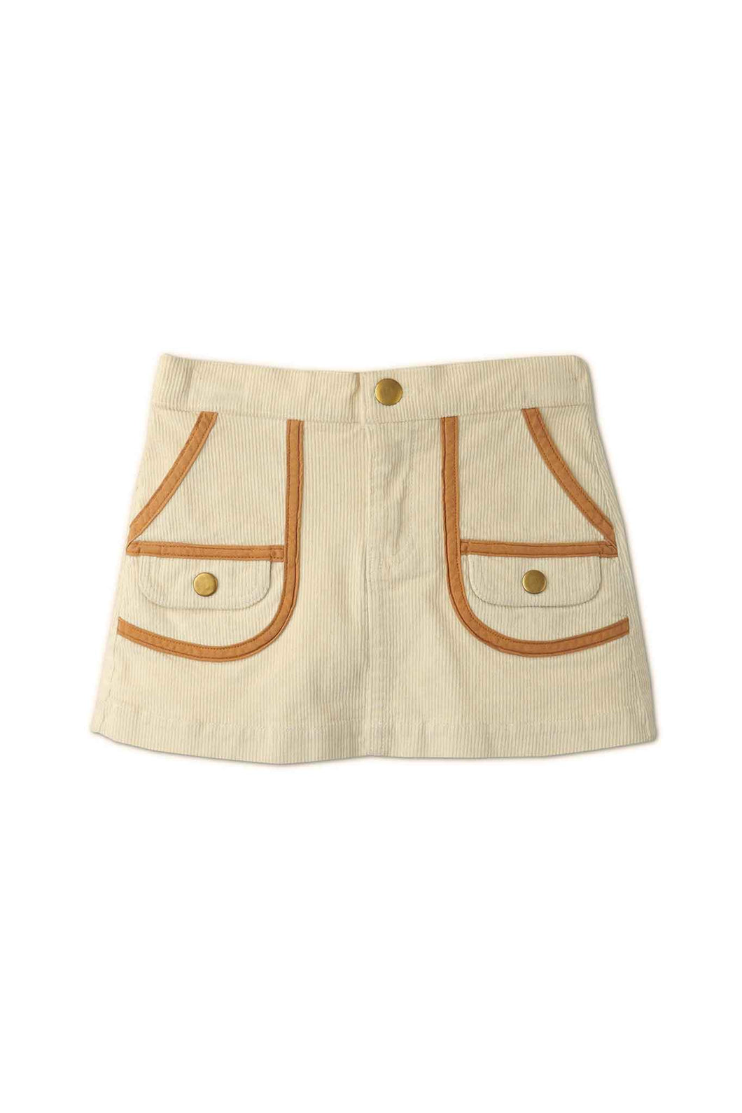 Gingersnaps Denim Short A-Line Skirt W/ Patch Pocket and Contrast Piping