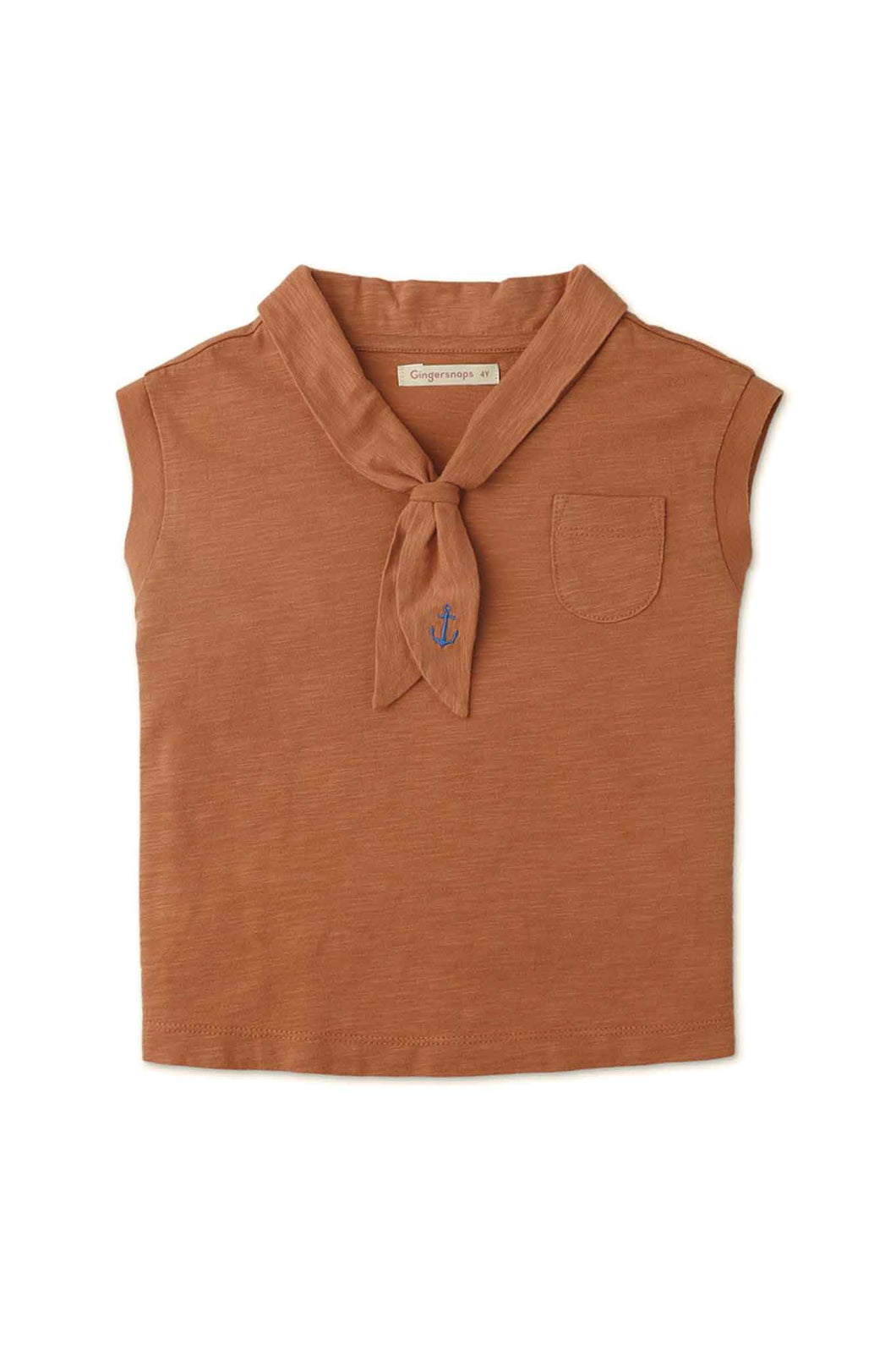 Gingersnaps Plain Color Collared Sleeveless Top with Pocket