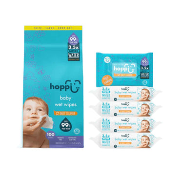 Hoppi Baby Wipes - 20 Pack X 5