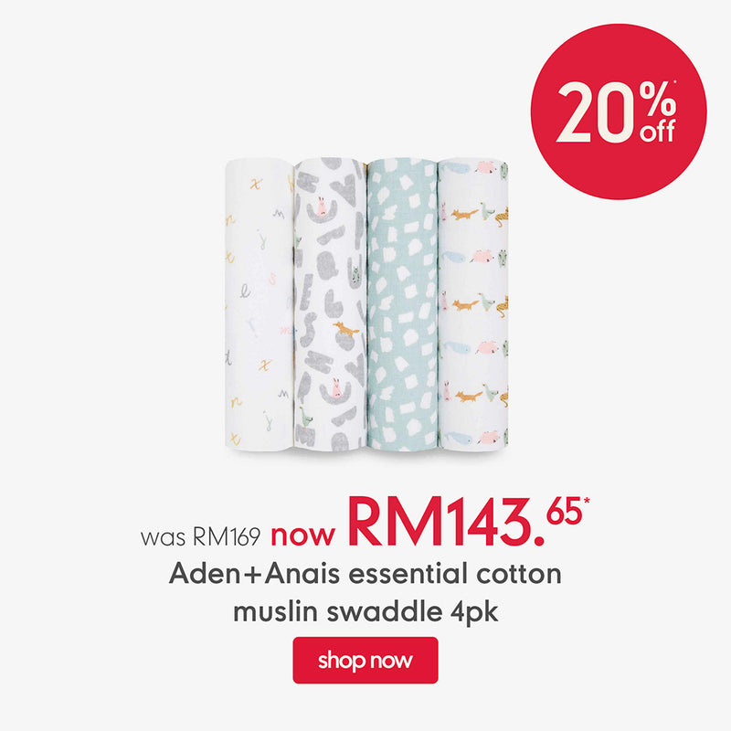 Aden+Anais Essential Cotton Muslin Swaddle 4pk