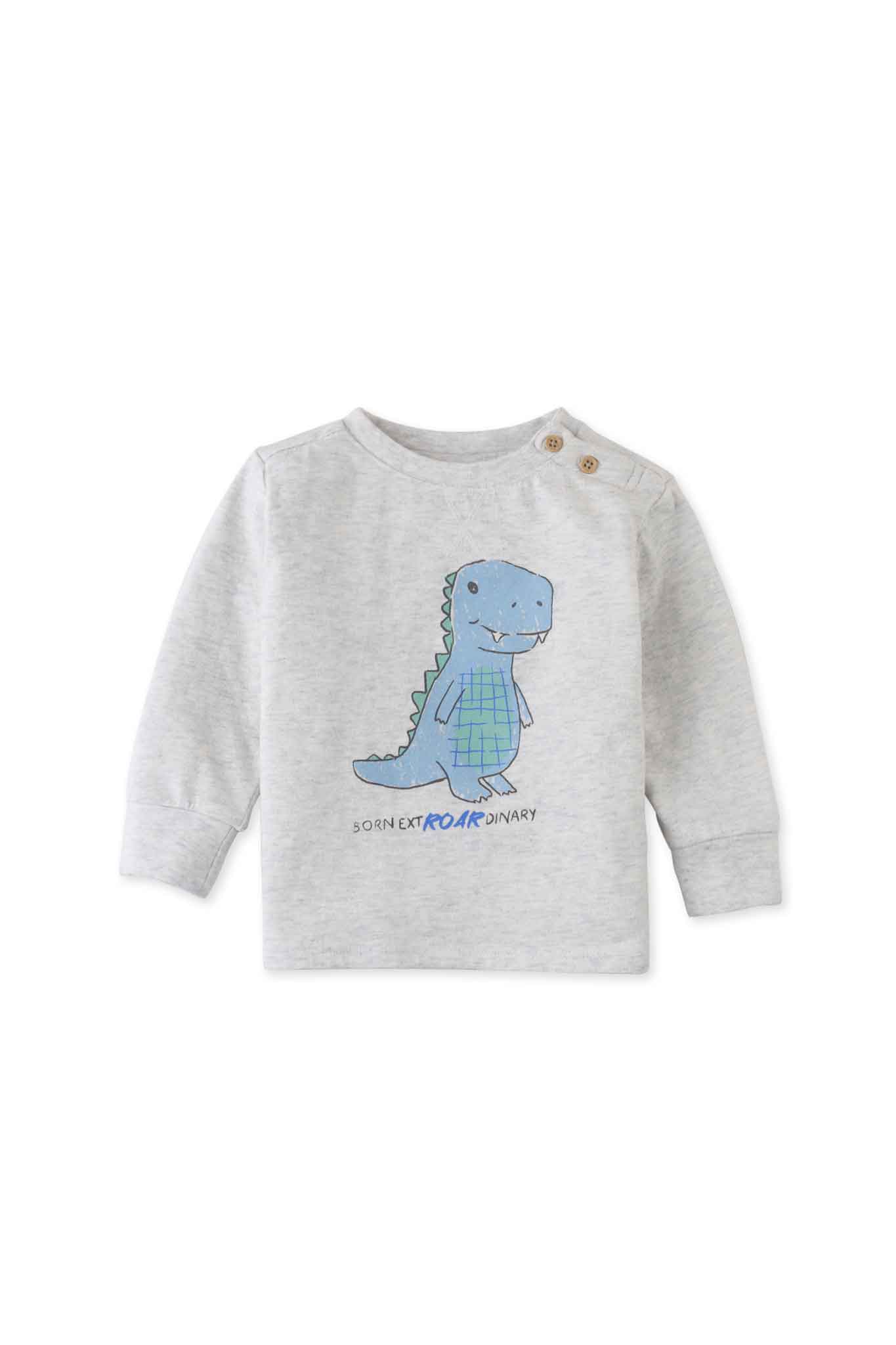 Gingersnaps Kael Baby Dino Print Long Sleeve T-Shirt