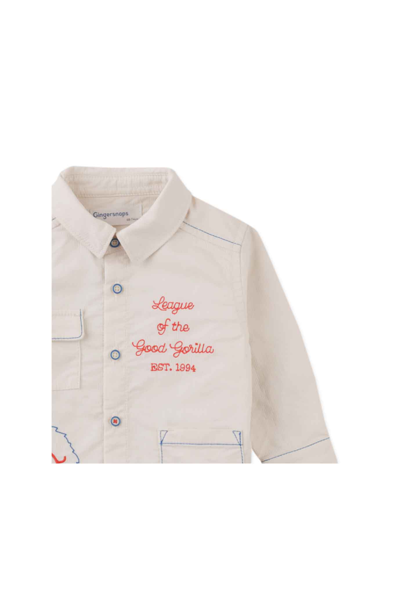 Gingersnaps Richard Embroidered Button-Down Long Sleeve Shirt