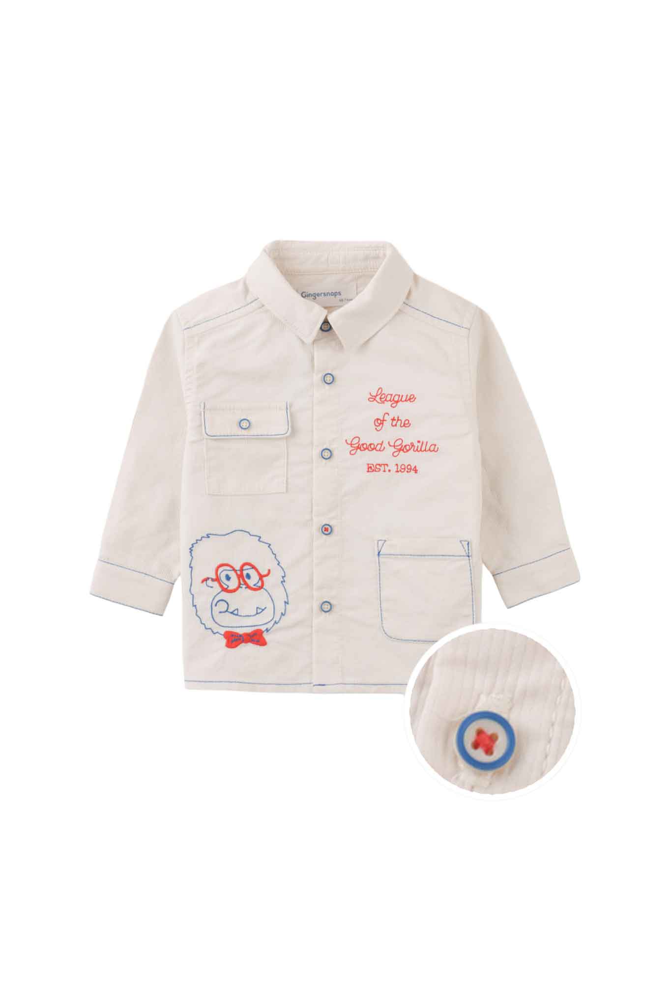 Gingersnaps Richard Embroidered Button-Down Long Sleeve Shirt