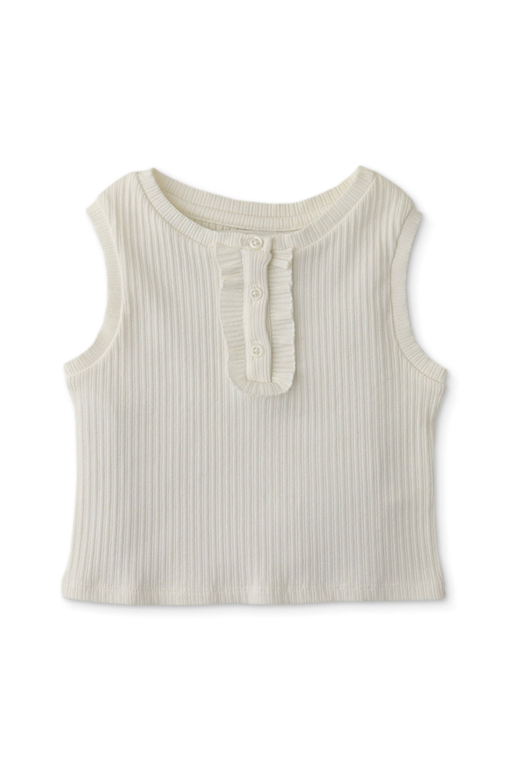 Gingersnaps Sleeveless Rib Top with Ruffles