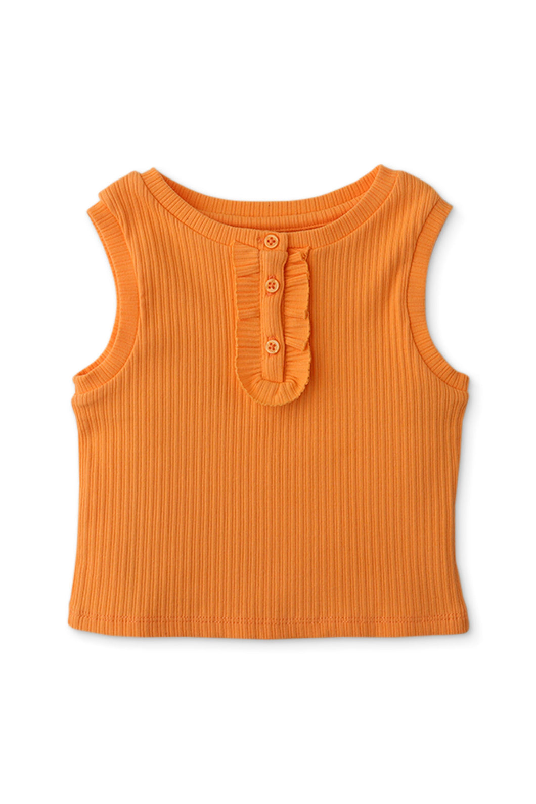Gingersnaps Sleeveless Rib Top with Ruffles