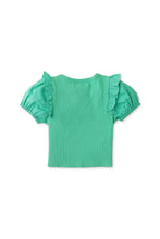 Load image into Gallery viewer, Gingersnaps Bubble Sleeves Rib Top with Ruffles
