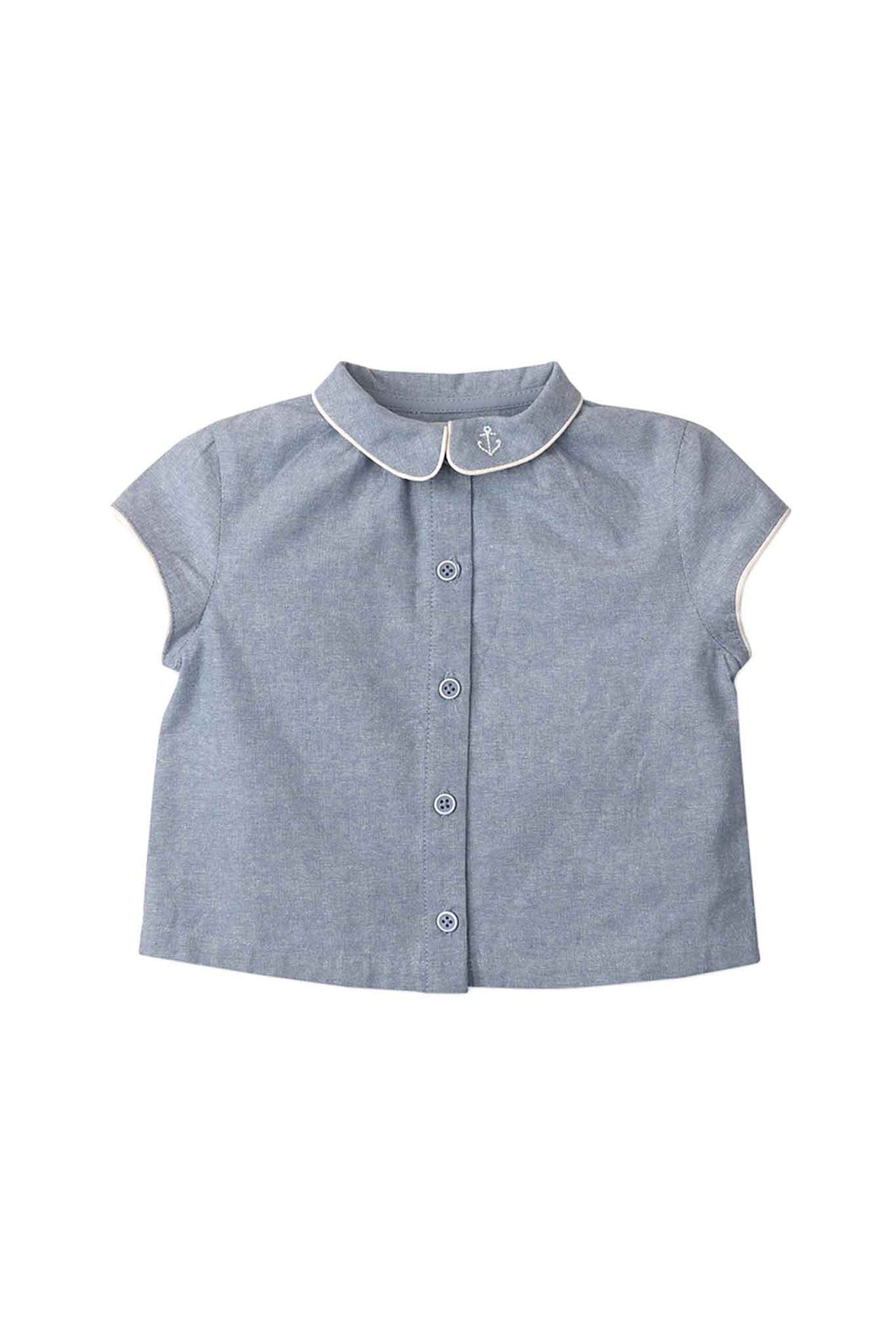 Gingersnaps Short Sleeves Button Down Blouse with Collar