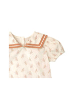 Load image into Gallery viewer, Gingersnaps Sailor Collar Puff Sleeves All Over Printed Blouse
