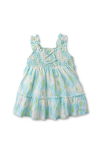 Load image into Gallery viewer, Gingersnaps Ikat Print Smocked Dress with Bow
