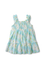Load image into Gallery viewer, Gingersnaps Ikat Print Smocked Dress with Bow
