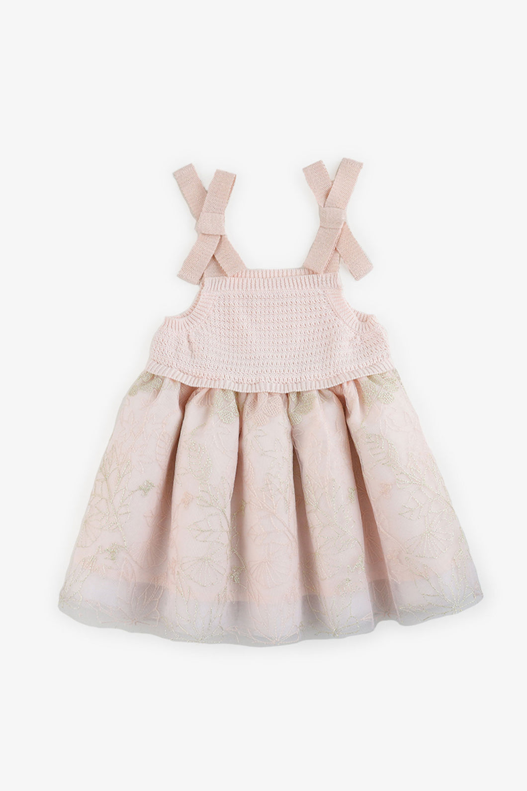 Gingersnaps Knitted & Embroidered Tulle Combi Tunic Dress