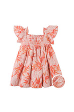 Load image into Gallery viewer, Gingersnaps Fire Floral Print Cheesecloth Smocked Dress
