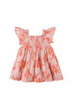 Load image into Gallery viewer, Gingersnaps Fire Floral Print Cheesecloth Smocked Dress
