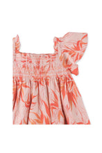 Load image into Gallery viewer, Gingersnaps Fire Floral Print Cheesecloth Smocked Dress
