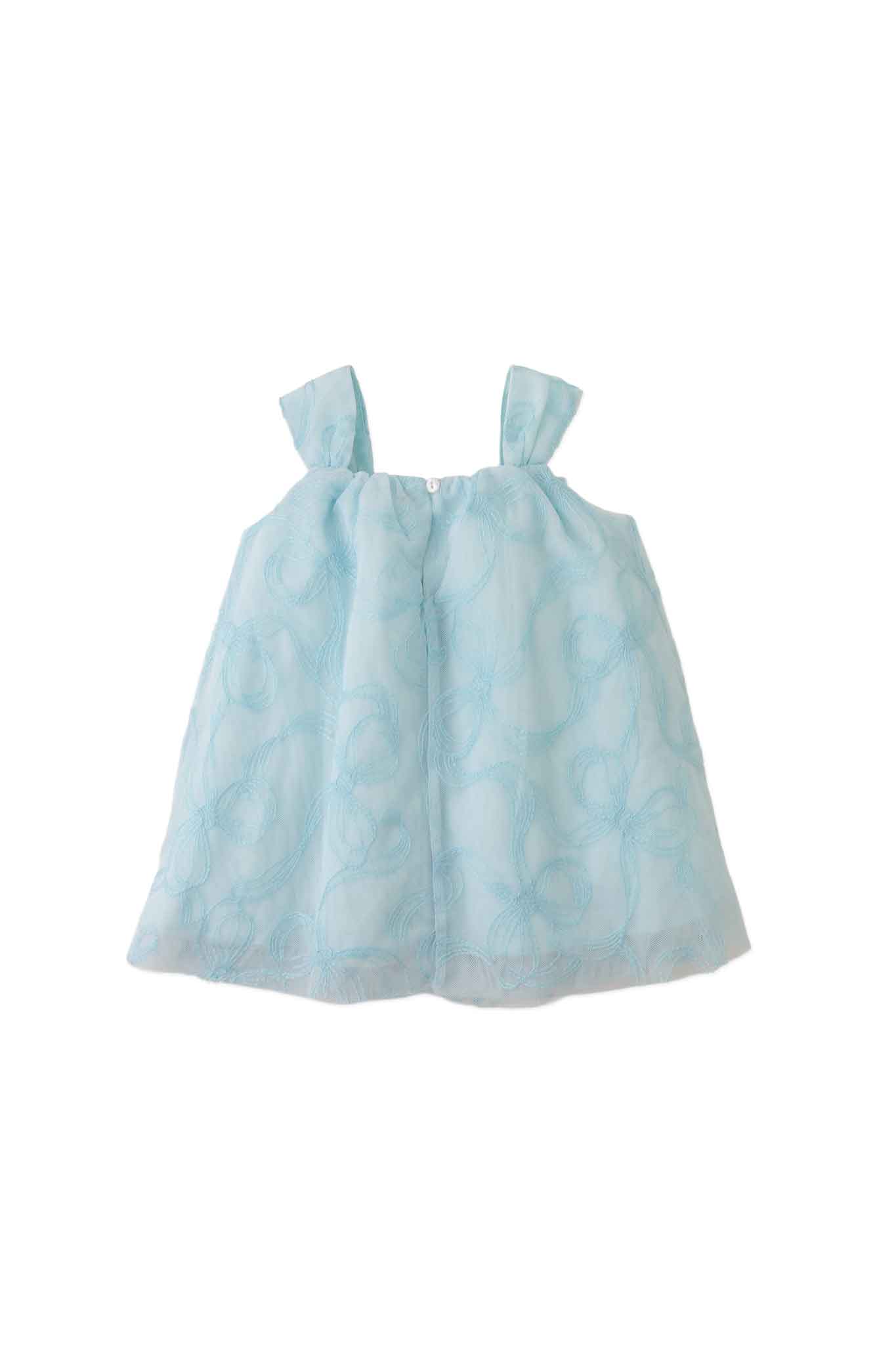 Gingersnaps Strappy Tulle Dress with Embroidered Bow