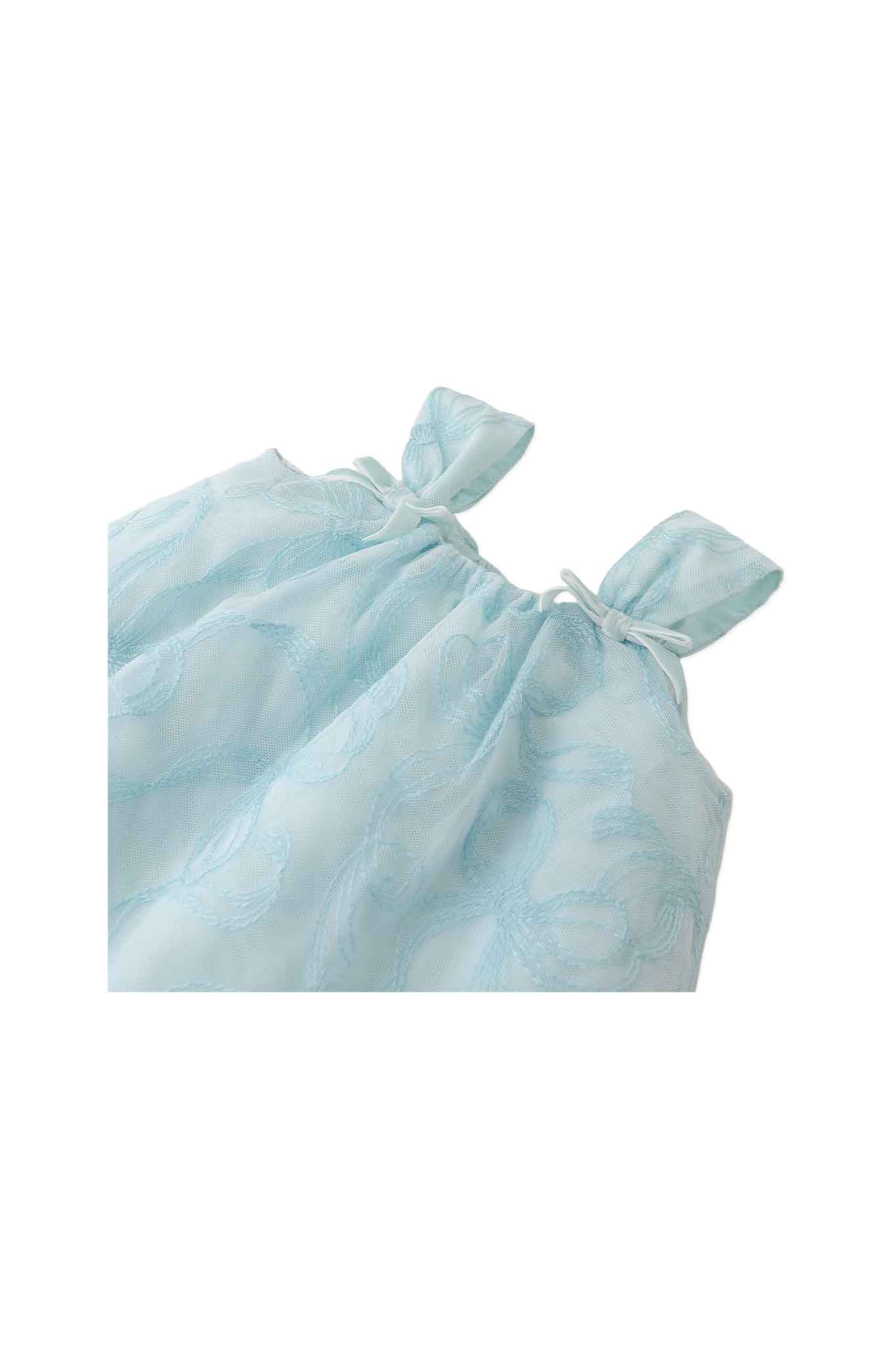 Gingersnaps Strappy Tulle Dress with Embroidered Bow