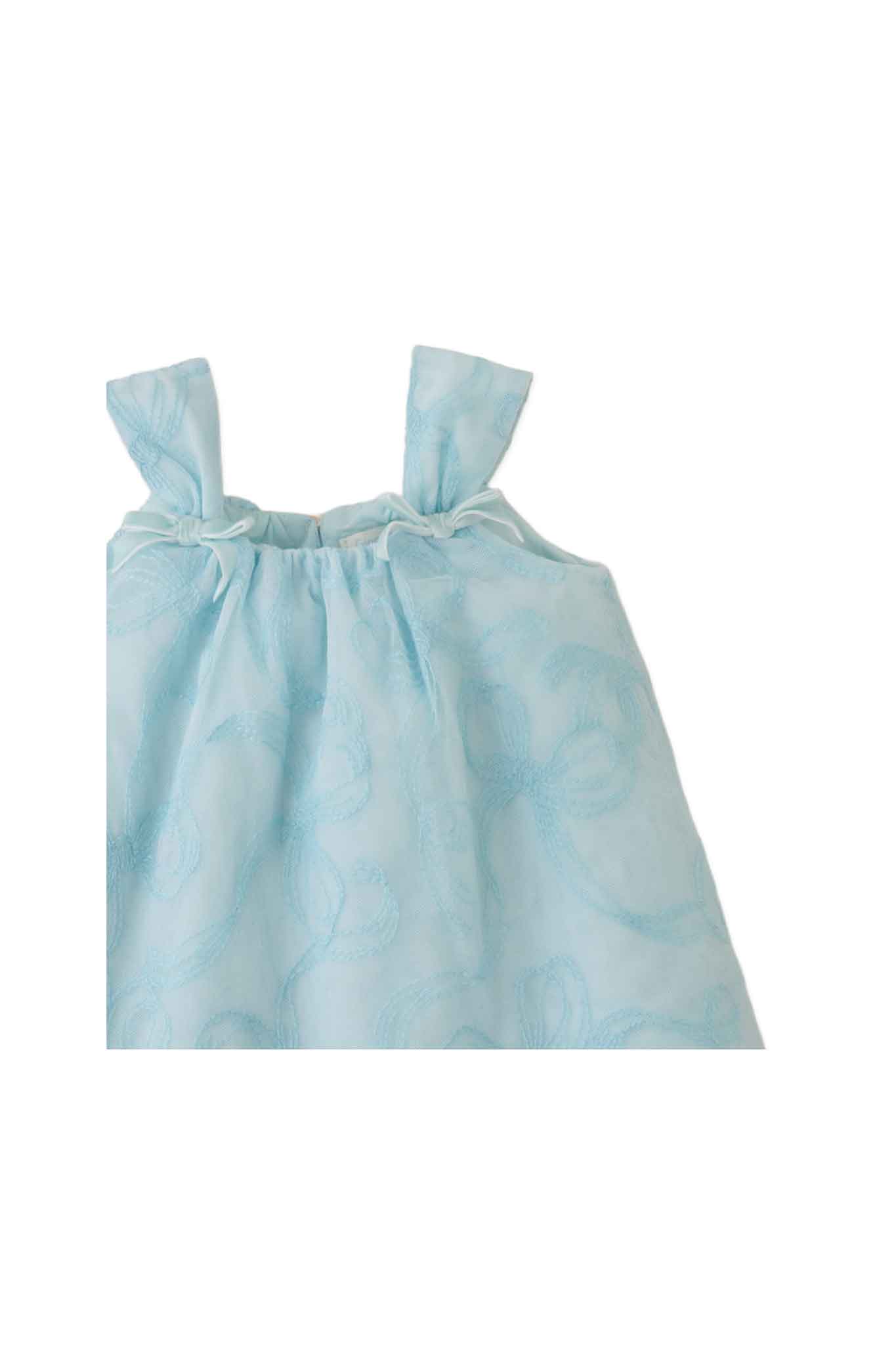 Gingersnaps Strappy Tulle Dress with Embroidered Bow