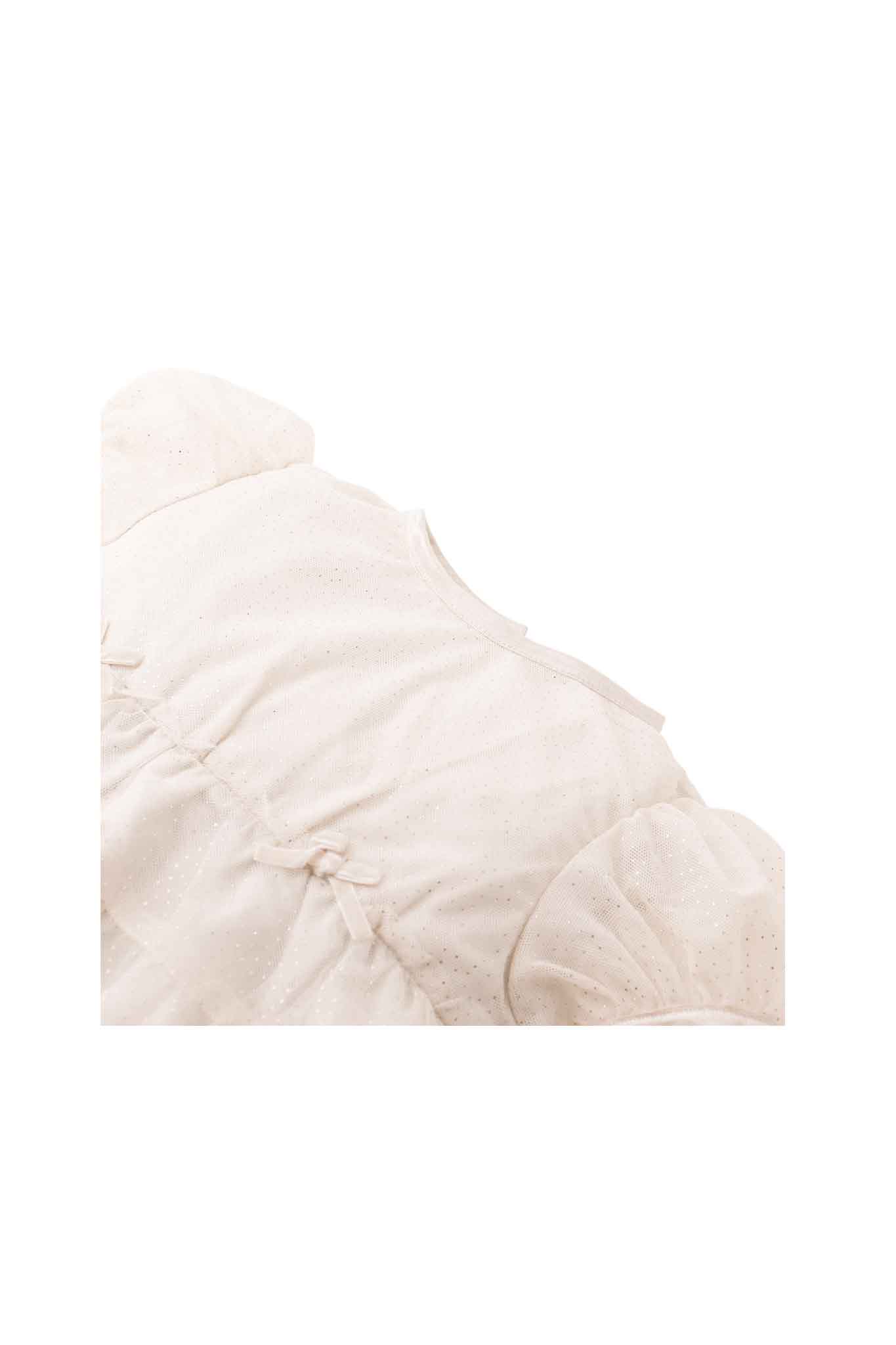 Gingersnaps Short-Sleeve Tulle Tiered Dress with Matching Tone Bows