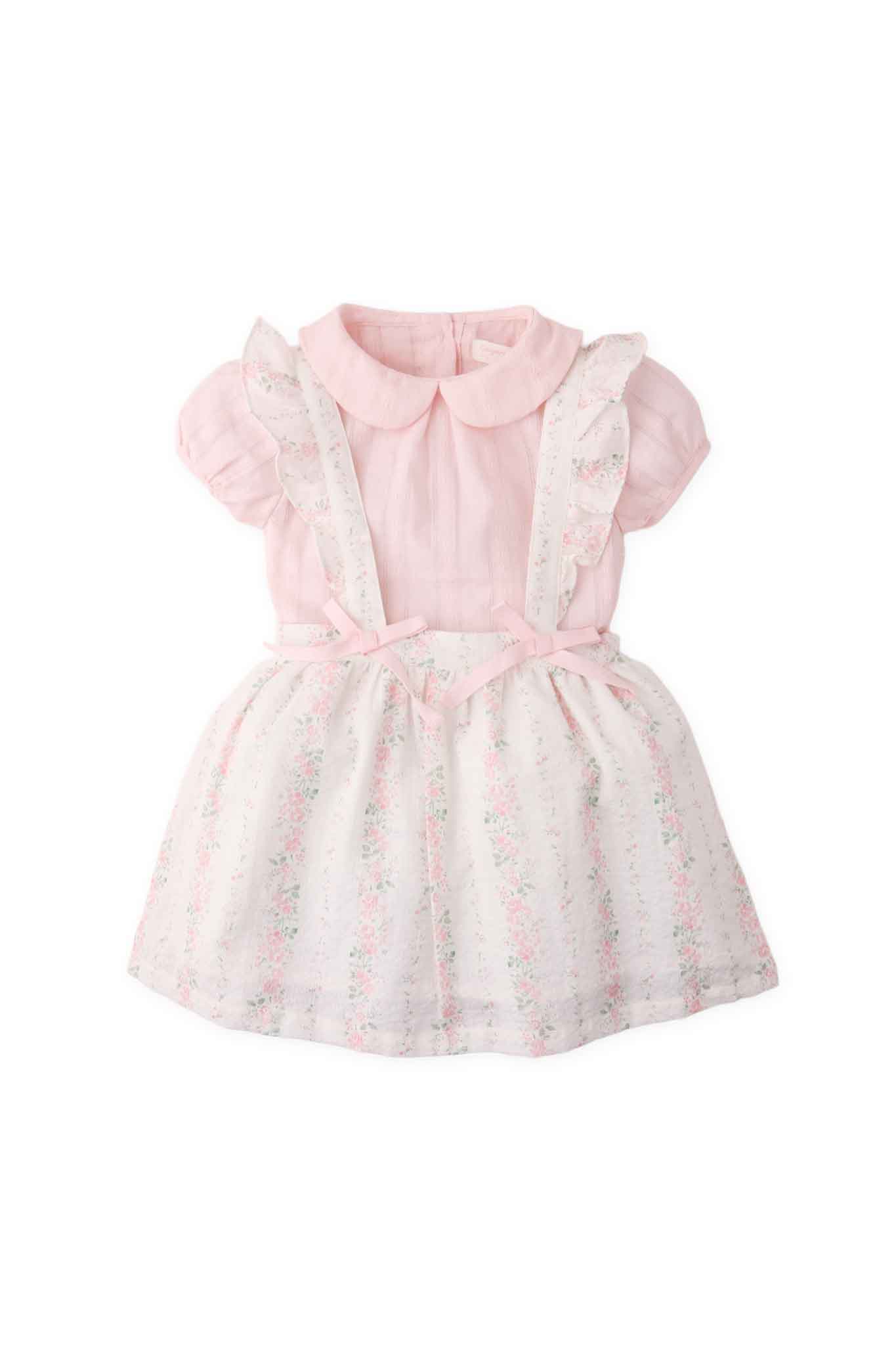 Gingersnaps Printed Cotton Jumper Skirt With Short Sleeve Inner Blouse