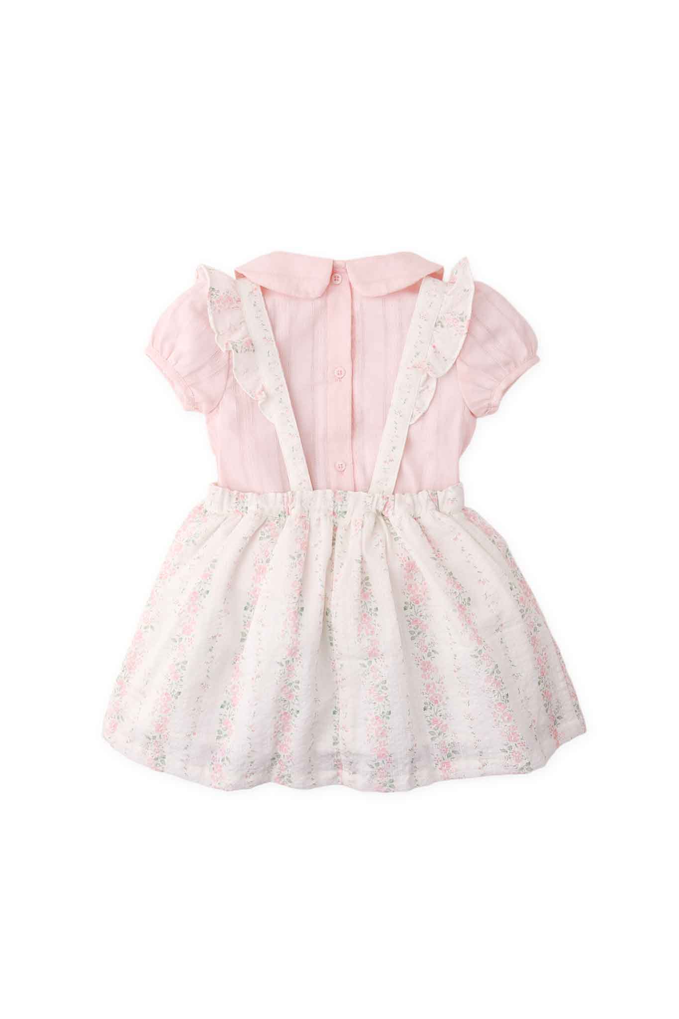 Gingersnaps Printed Cotton Jumper Skirt With Short Sleeve Inner Blouse