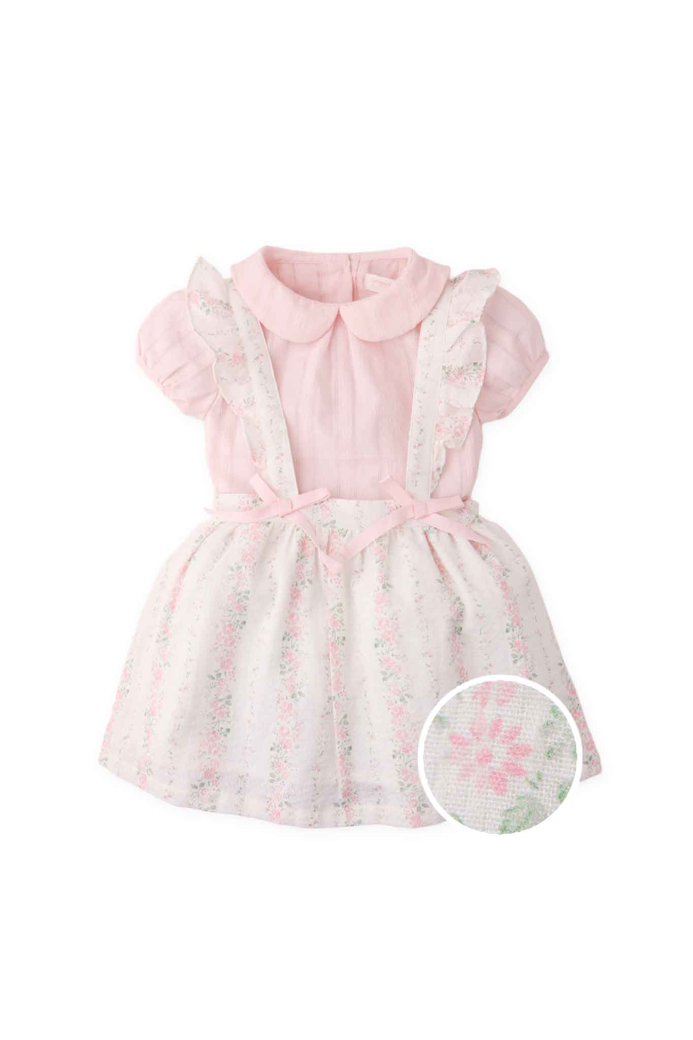 Gingersnaps Printed Cotton Jumper Skirt With Short Sleeve Inner Blouse