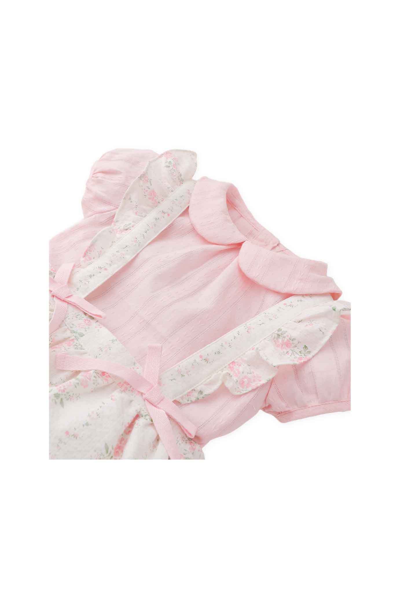 Gingersnaps Printed Cotton Jumper Skirt With Short Sleeve Inner Blouse