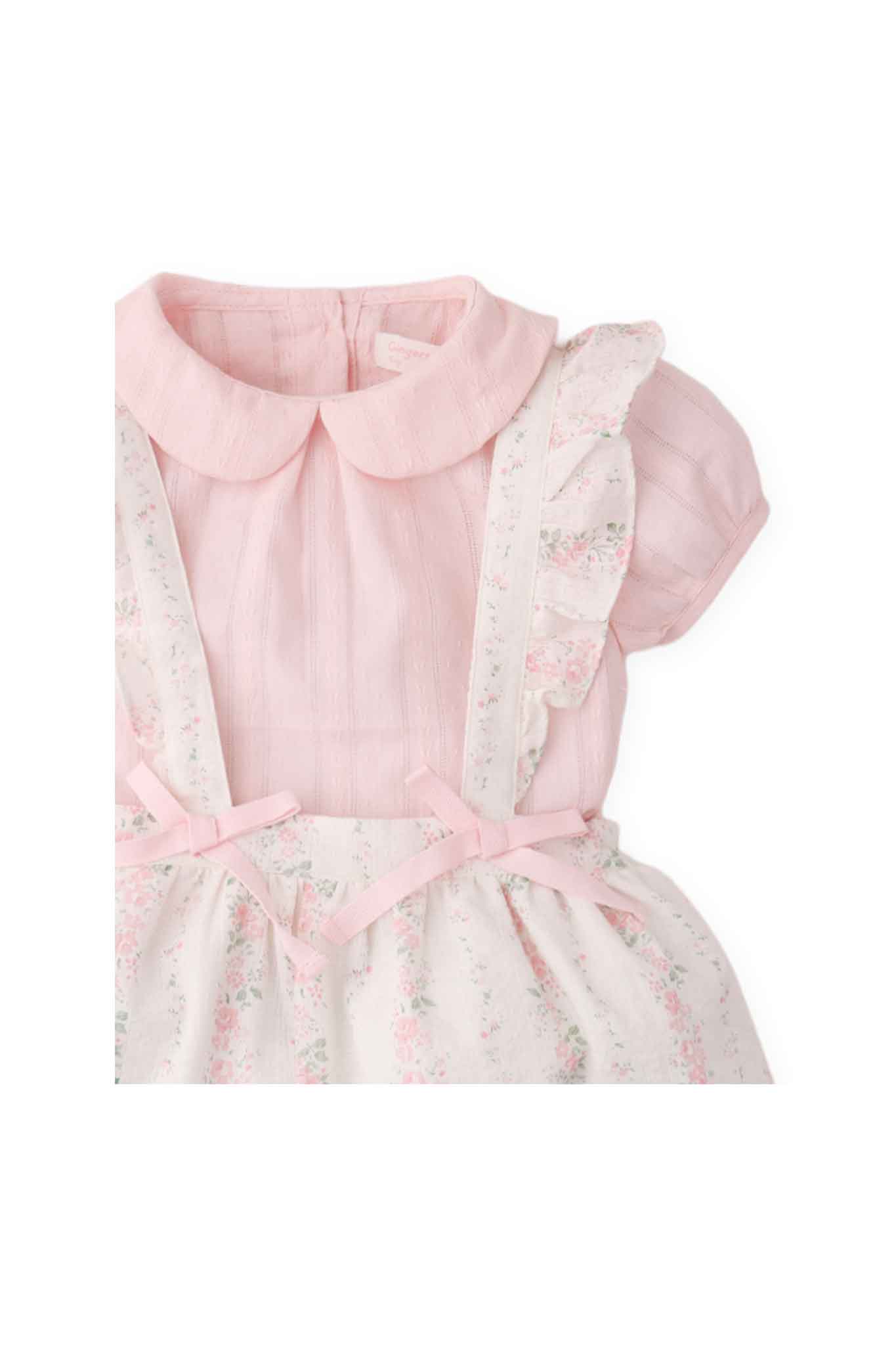 Gingersnaps Printed Cotton Jumper Skirt With Short Sleeve Inner Blouse