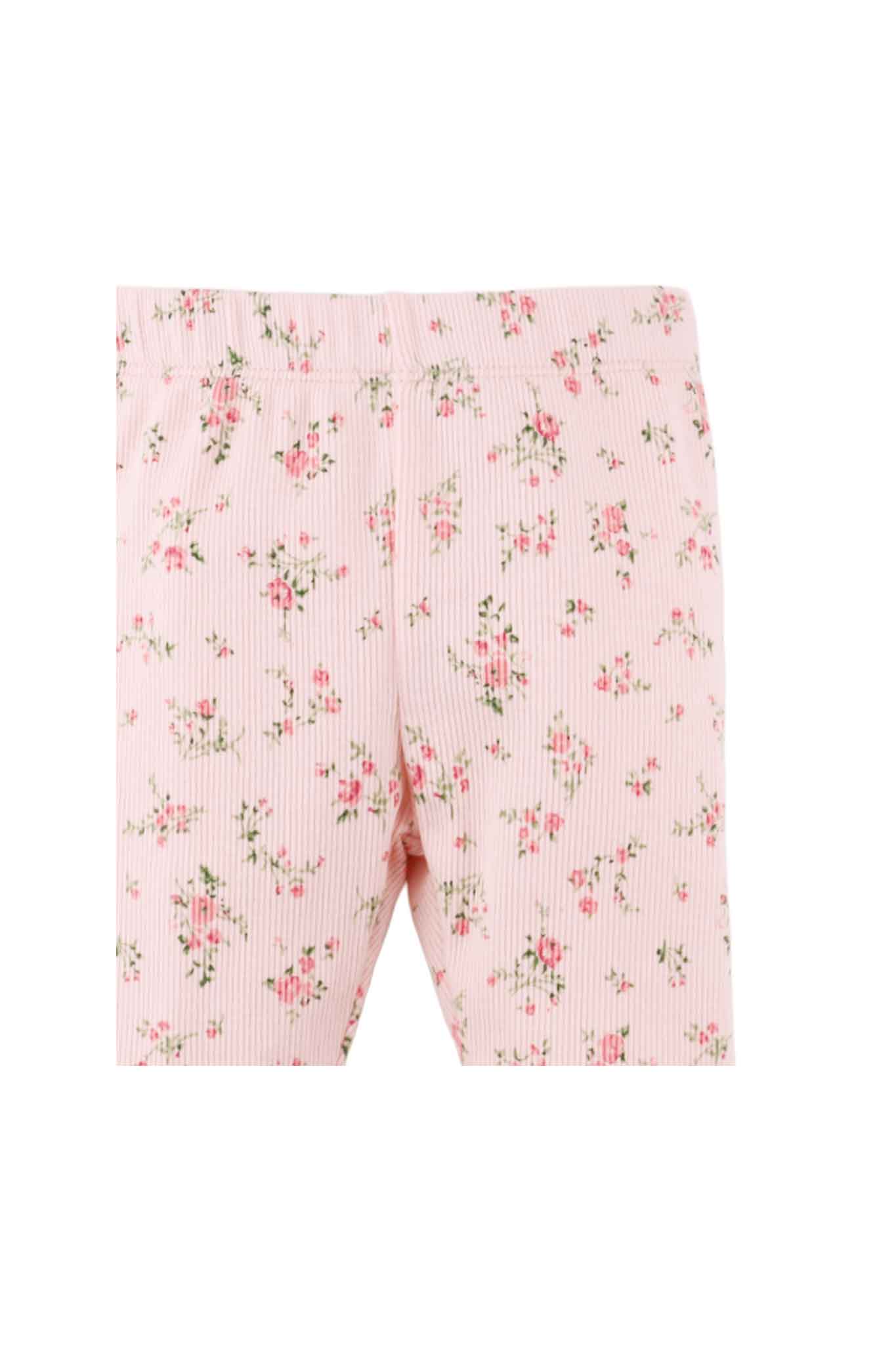 Gingersnaps Ribbed Leggings With All-Over Ditsy Flower Print and Merrow-Edged Hem