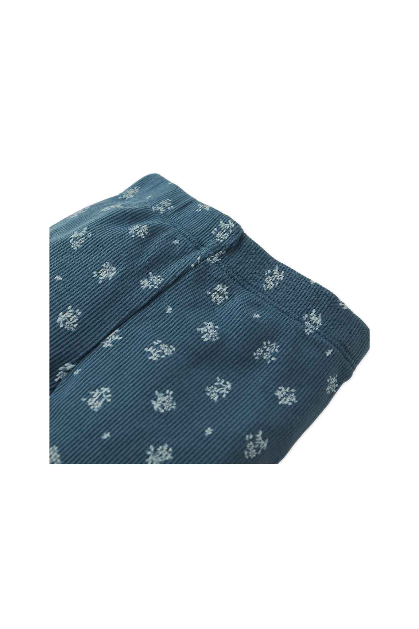 Gingersnaps Ribbed Leggings With All-Over Ditsy Flower Print and Merrow-Edged Hem