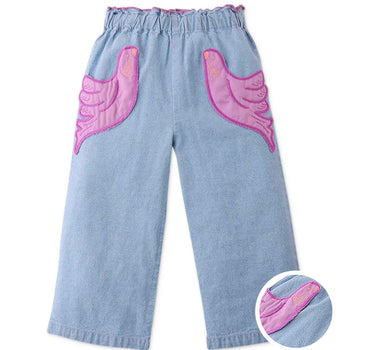 Gingersnaps Soft Washed Denim Pants with Bird Patch Pockets