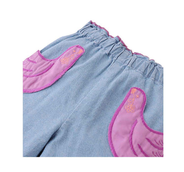 Gingersnaps Soft Washed Denim Pants with Bird Patch Pockets