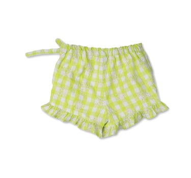 Gingersnaps Floral Gingham Ruffles Skorts