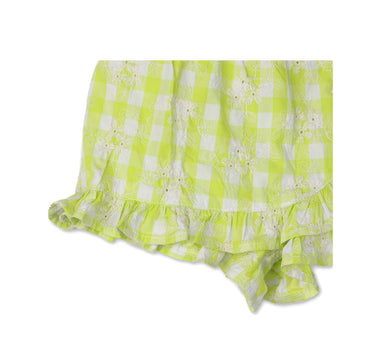 Gingersnaps Floral Gingham Ruffles Skorts