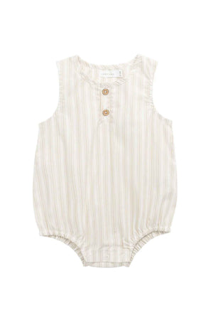 Jamie Kay Organic Cotton Archie Playsuit - Variegated Stripe Foam