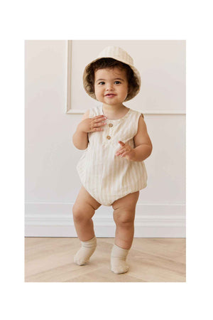 Jamie Kay Organic Cotton Archie Playsuit - Variegated Stripe Foam